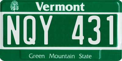 VT license plate NQY431