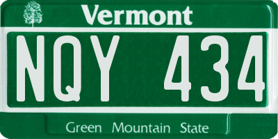 VT license plate NQY434