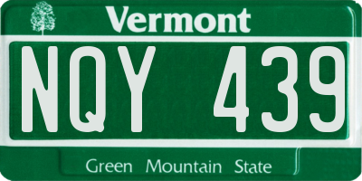 VT license plate NQY439