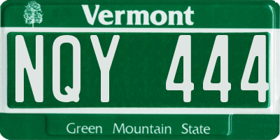 VT license plate NQY444