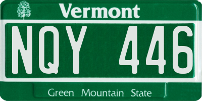 VT license plate NQY446
