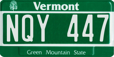 VT license plate NQY447