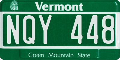 VT license plate NQY448