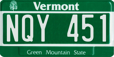 VT license plate NQY451