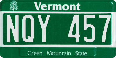 VT license plate NQY457