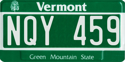 VT license plate NQY459