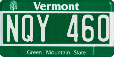 VT license plate NQY460