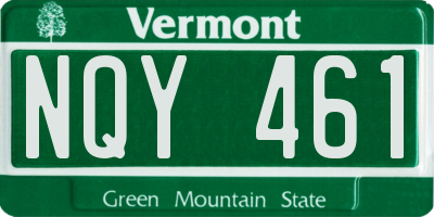 VT license plate NQY461