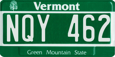 VT license plate NQY462