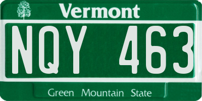 VT license plate NQY463