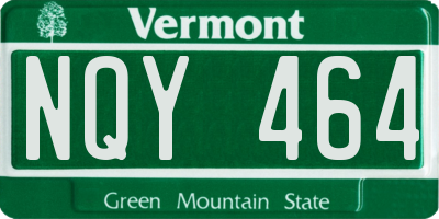 VT license plate NQY464