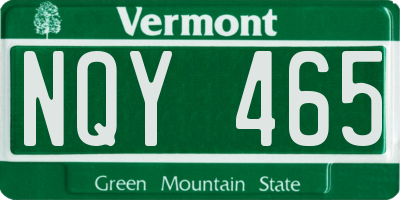 VT license plate NQY465