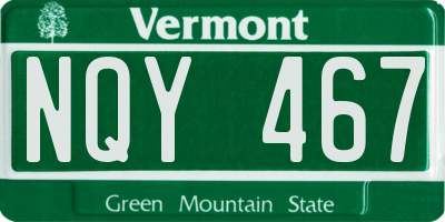VT license plate NQY467