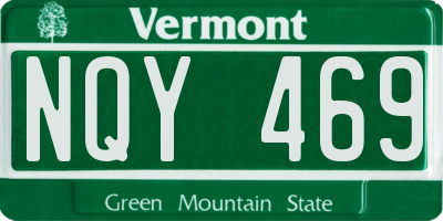 VT license plate NQY469