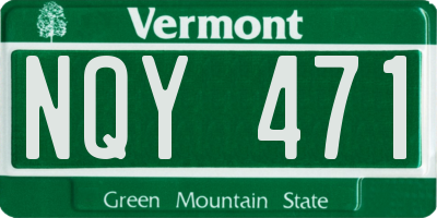 VT license plate NQY471