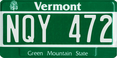 VT license plate NQY472