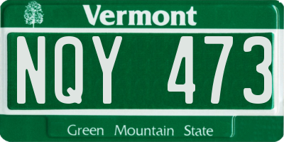 VT license plate NQY473