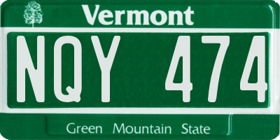 VT license plate NQY474