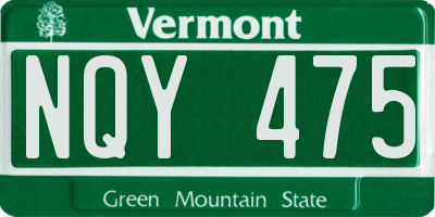 VT license plate NQY475