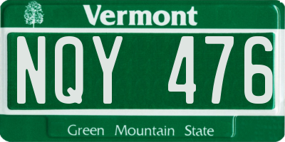VT license plate NQY476