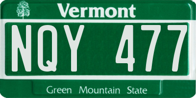 VT license plate NQY477