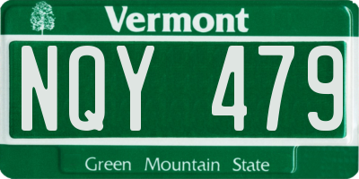 VT license plate NQY479