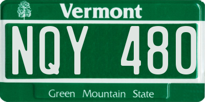 VT license plate NQY480