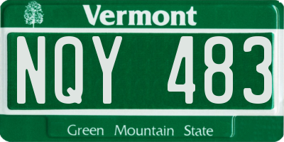 VT license plate NQY483
