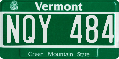 VT license plate NQY484