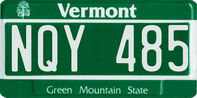 VT license plate NQY485