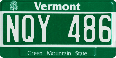 VT license plate NQY486