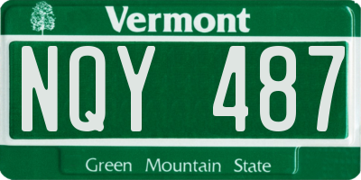 VT license plate NQY487