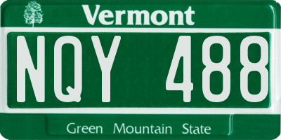 VT license plate NQY488
