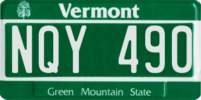 VT license plate NQY490