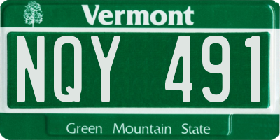 VT license plate NQY491