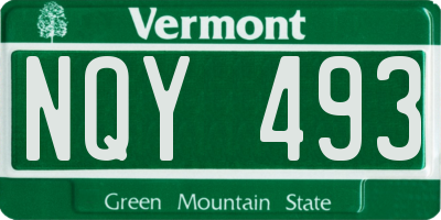 VT license plate NQY493