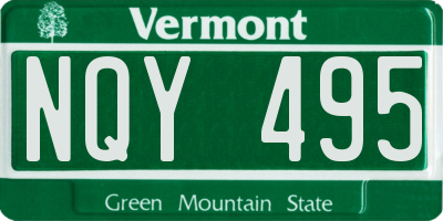 VT license plate NQY495