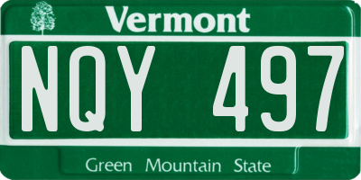 VT license plate NQY497