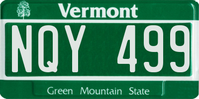 VT license plate NQY499