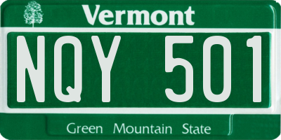 VT license plate NQY501