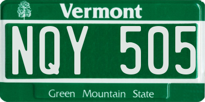 VT license plate NQY505