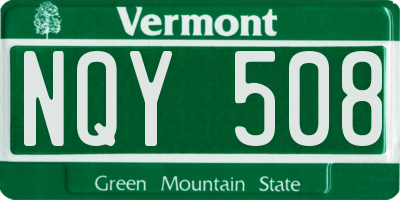 VT license plate NQY508