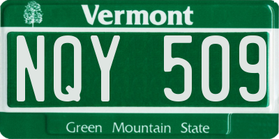 VT license plate NQY509