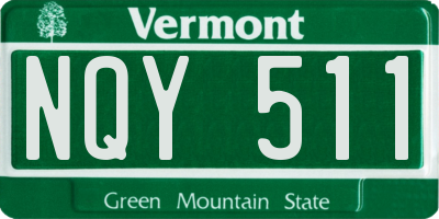 VT license plate NQY511