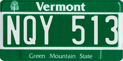 VT license plate NQY513
