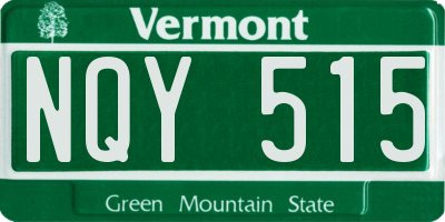 VT license plate NQY515
