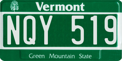 VT license plate NQY519