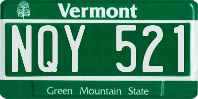 VT license plate NQY521