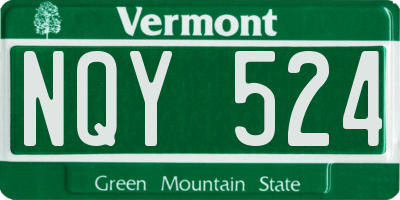 VT license plate NQY524
