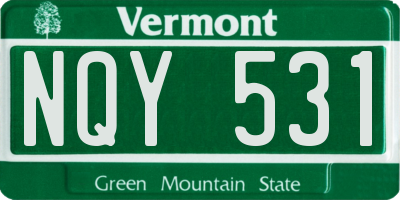 VT license plate NQY531